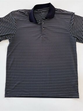 PGA Tour Pebble Beach Golf Course Men’s Black & White Striped Polo